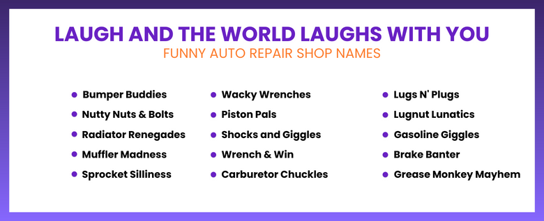 Funny Auto Repair Shop Names