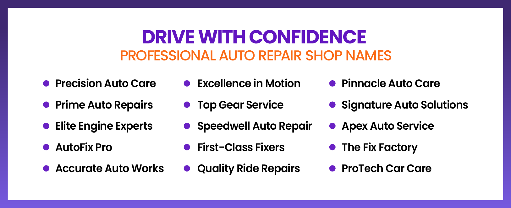 Mech Shop Names 100+ Perfect Mechanic & Auto Repair Shop Names for Your Business ...