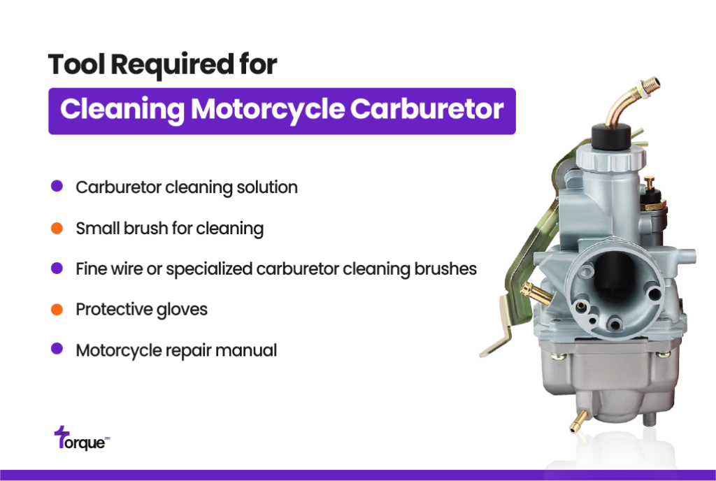 Tools Required for Cleaning Motorcycle Carburetor 