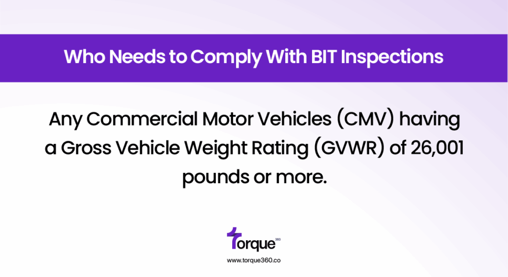 Who Needs to Comply With BIT Inspections