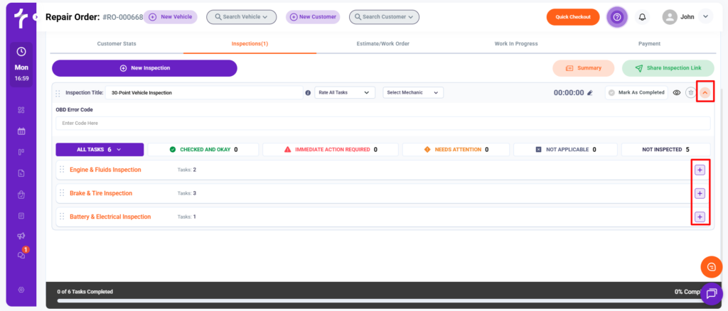 Groups and Tasks in Torque360 Auto Repair Order Software