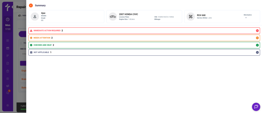 Summary Report in Torque360 Auto Repair Order Software