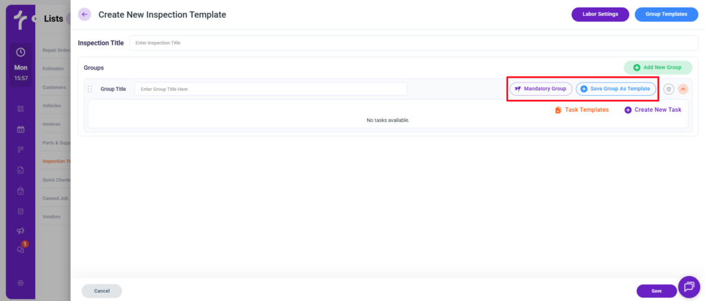 Save Template in Torque360 Digital Vehicle Inspection Software